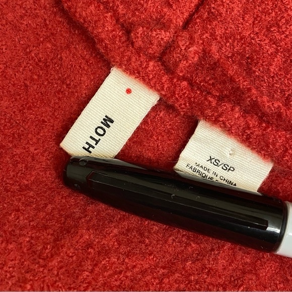 Anthropologie Moth Museum District Boiled Wool Open Front Vest in Rust Red, XS/S - Picture 10 of 16